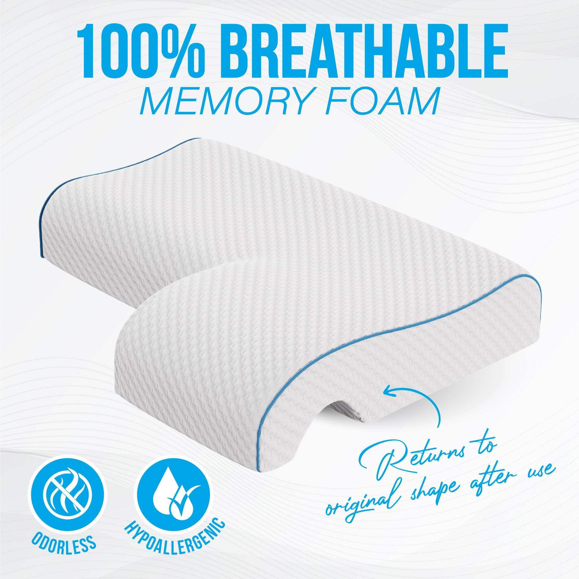 Mars Wellness Memory Foam Cuddle Pillow - Ergonomic Design Arm Tunnel