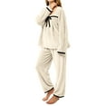 thumbnail image 3 of MVRLSH Fall Pajamas Women Winter Flannel Pajama Set Coral Fleece Fabric Thickened For Warmth With Popular Aesthetic Cozy Loungewear & Sleepwear White Xxl, 3 of 4