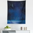 thumbnail image 1 of Night Tapestry, Winter Wonderland at Night Snowy Woodland Forest Nature Scenery, Fabric Wall Hanging Decor for Bedroom Living Room Dorm, 5 Sizes, Blue Indigo, by Ambesonne, 1 of 1
