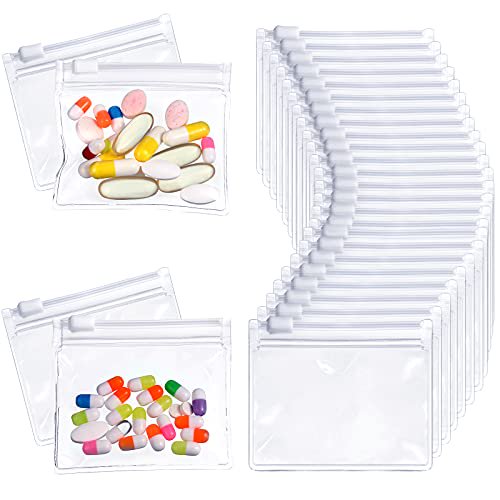 Pill Pouch Bags Zippered Pill Pouch Set Reusable Pill Baggies Clear