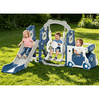 XJD 8 in 1 Kids Slide for Toddlers Age 1-3 Slide and Swing Set for