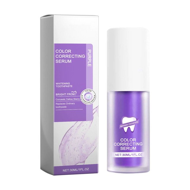 Pasta de dientes blanqueadora con esencias de aceite, pasta de dientes para eliminar manchas, pasta de dientes morada para blanquear los dientes y eliminar las manchas amarillas, 3 Autorización