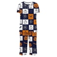 thumbnail image 5 of YGJTJYD Halloween Pajamas for Women 2 Piece Short Sleeve Ghost Graphic Button Up Shirts and Capri Pants Nightwear Loungewear Short Set,Sizes S-3XL, 5 of 7