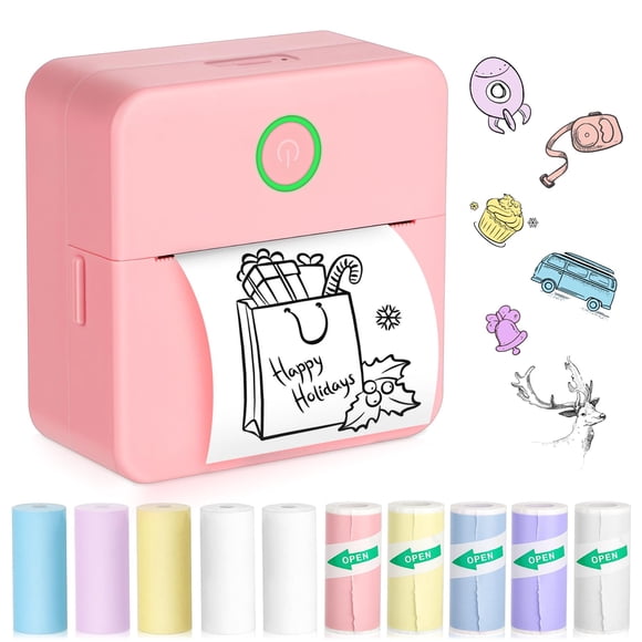 Impresora térmica ST-CARE portátil con 10 rollos de papel para iOS y Android