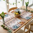 thumbnail image 5 of Orange Blue Pumpkin Fall Placemats Set of 6, Thanksgiving Maple Leaf Washable Wipeable Table Mats for Dining Tables, Indoor Outdoor Kitchen Place Mats for Holiday Party Table Decor, 5 of 9