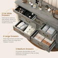 thumbnail image 6 of 47 in Wide Farmhouse 9 Drawer Dresser,Grey Chest of Drawers for Bedroom and Living Room Organization, Wood Dresser with Ample Storage Space and Rustic Charm, Natural Texture,Grey, 6 of 8