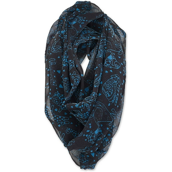 Laurel Burch Artistic Infinity Scarf Collection (Dog Repeat Black Blue)