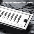 thumbnail image 3 of 40cm Stainless Steel Floor Drain Rectangular Thickened Large Displacement Odor Proof Floor Drain Large Drainage Capacity Odor Proof Design for Bathroom Restrooms, 3 of 8