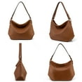 thumbnail image 5 of Montana West Soft Hobo Bags for Women Purses and Handbags Shoulder Satchel Bag, 2 Straps Brown, 5 of 7