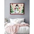 thumbnail image 3 of Christmas Snowman Canvas Print Wall Art Winter Xmas Pine Tree Snow Linen Red Plais Pictures Painting Morden Artwork for Living Room Bedroom, Ready to Hang - 12"x16", 3 of 6
