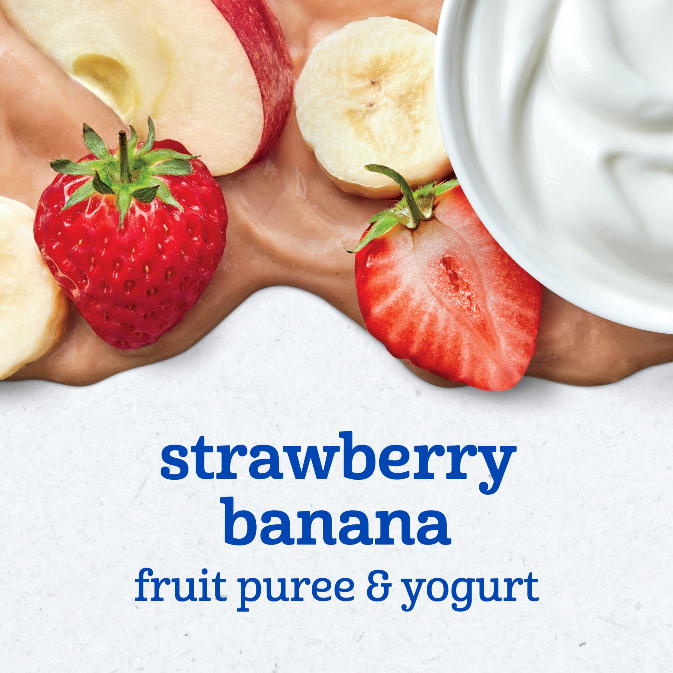 Gerber Toddler Food, Strawberry Banana, Fruit Puree and Yogurt Baby Pouches