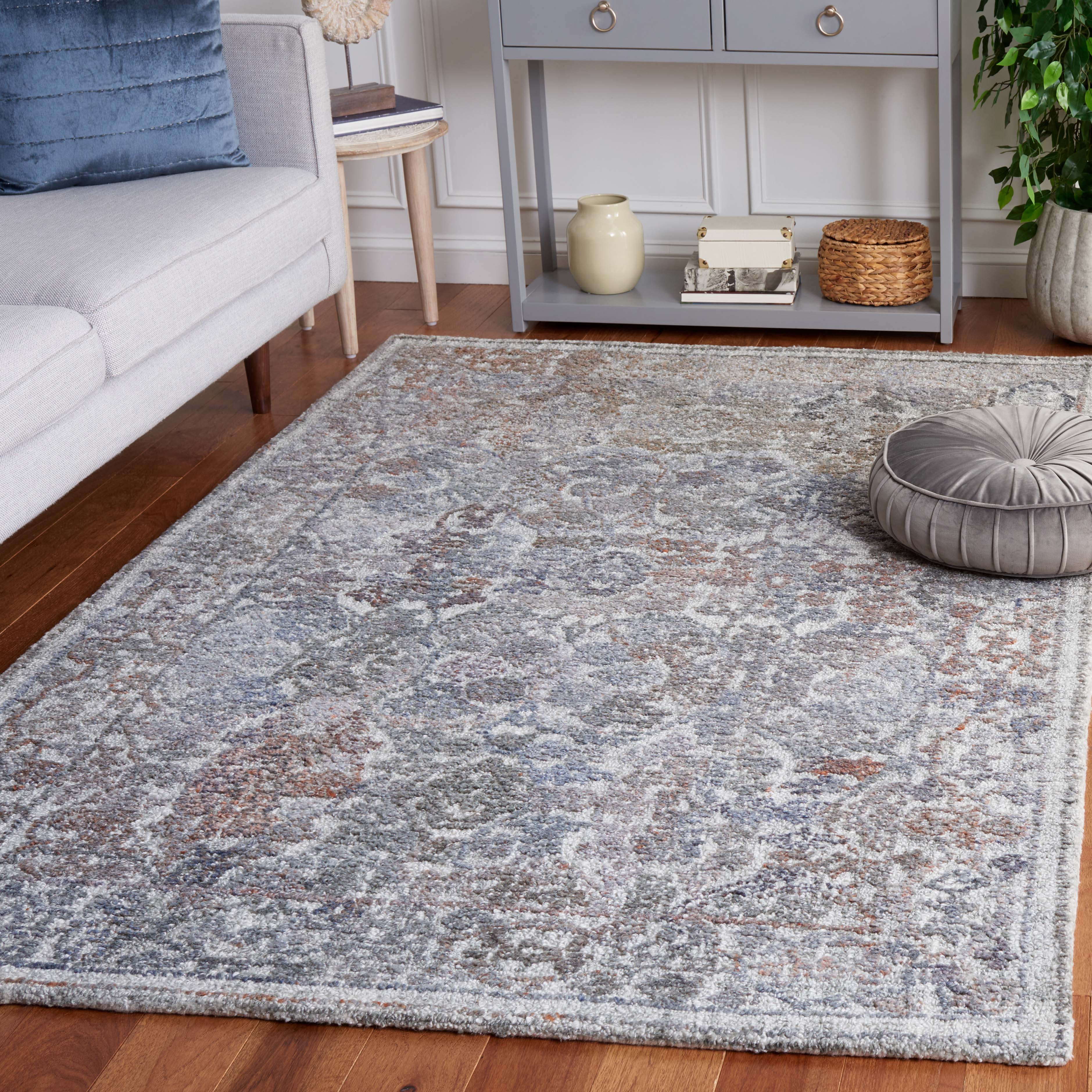 SAFAVIEH Marquee Rita Medallion Polyester Area Rug, Rust/Grey, 3' x 5'