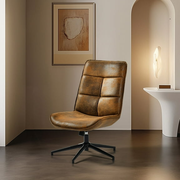 Homy Casa Waiting Room Reception Chairs, Height Adjustable Swivel Guest Chairs Home Office, Brown