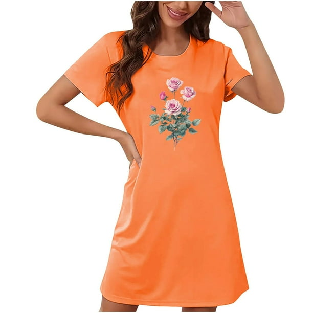 Camisón corto de talla grande para mujer, camisón de manga corta con estampado de pecho a la moda, camisón para mujer
