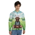thumbnail image 4 of Happy Easter Hello Spring Chesapeake Bay Retriever Playing Football All Over Print 3D Baseball Jacket Chessie Dog Lover Bomber Jacket Softball - 13003, 4 of 6