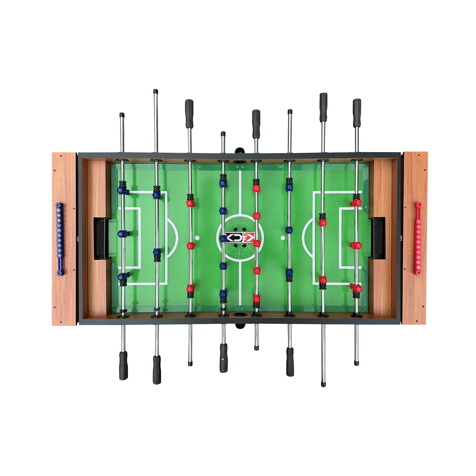 KICK Dyad 55″ 2-in-1 Multi Game Table (Brown) - Combo Game Table Set - Billiards/Pool and Foosball for Home, Game Room, Friends and Family!