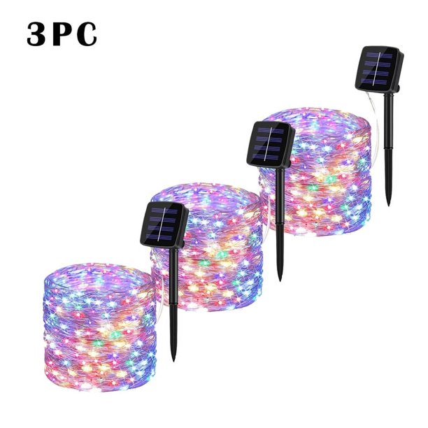 Guirnalda de luces alimentada por energía Solar para exteriores, luces de hadas para jardín, lámpara Led centelleante impermeable para decoración de fiesta de Navidad, 7m/12m/22m/32m/52m/102m