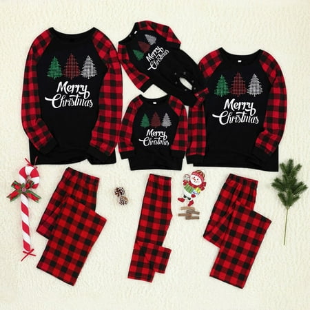 

Christmas Gifts Christmas Women Mommy Print Blouse Tops And Pants Xmas Family Clothes Pajamas Polyester Black S