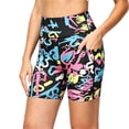 thumbnail image 2 of Yoga Shorts for Women High Waist Pocket Lifting Stretchy Slim Fit Stylish Print Gym Shorts for Workout Wear OTHER L, 2 of 5