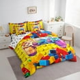 thumbnail image 3 of Manfei Kids Gaming Bedding Comforter Set 7pcs for Boys Girls, Building Blocks Full Bedding Set, Video Game Controller Fitted Sheet Flat Sheet, Microfiber Bedroom Decor, 3 of 8