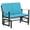 Navy Blue, variant on Outsunny Outdoor Glider Bench with Thick Cushions, Patio Loveseat, Cream