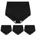 thumbnail image 2 of Linkshare Women's Cotton Underwear High Waisted Full Coverage 4-Pack Ladies Panties, 2 of 11