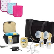 Medela Freestyle Double Electric Breastpump Deluxe Set with Bonus Gerber Terry Burpcloths