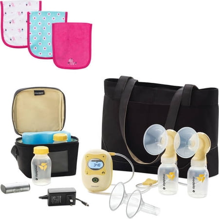 Medela Freestyle Double Electric Breastpump Deluxe Set with Bonus Gerber Terry Burpcloths