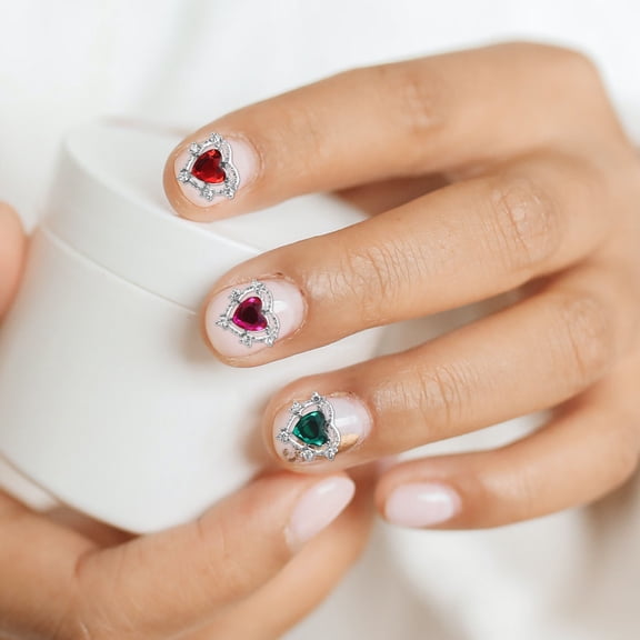 UNOMOR 10pcs DIY Manicure Decor Multicolor Nail Jewels for Wedding Party Art