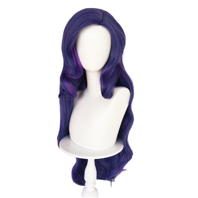 Peluca de cosplay Anime Charming Purple Waves, 79 cm, para mujeres y hombres