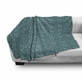 thumbnail image 3 of Rain Soft Flannel Fleece Throw Blanket, Messy Dahlia Flower Pattern Inspired Design and Floral Print, Cozy Plush for Indoor and Outdoor Use, 60" x 80", Baby Blue Turquoise, by Ambesonne, 3 of 6