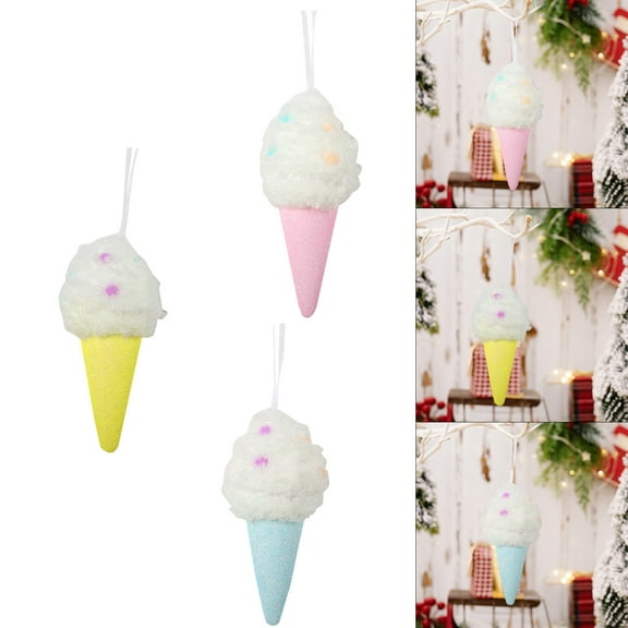 OEFNTAC Decorations Christmas Macaron Color Ice Cream Mini Cake Donut Foam Tree Hanging Ornament 6.3x2.75in Sweet Lightweight Soft Festive Cute Holiday Decor Christmas Tree Decorations