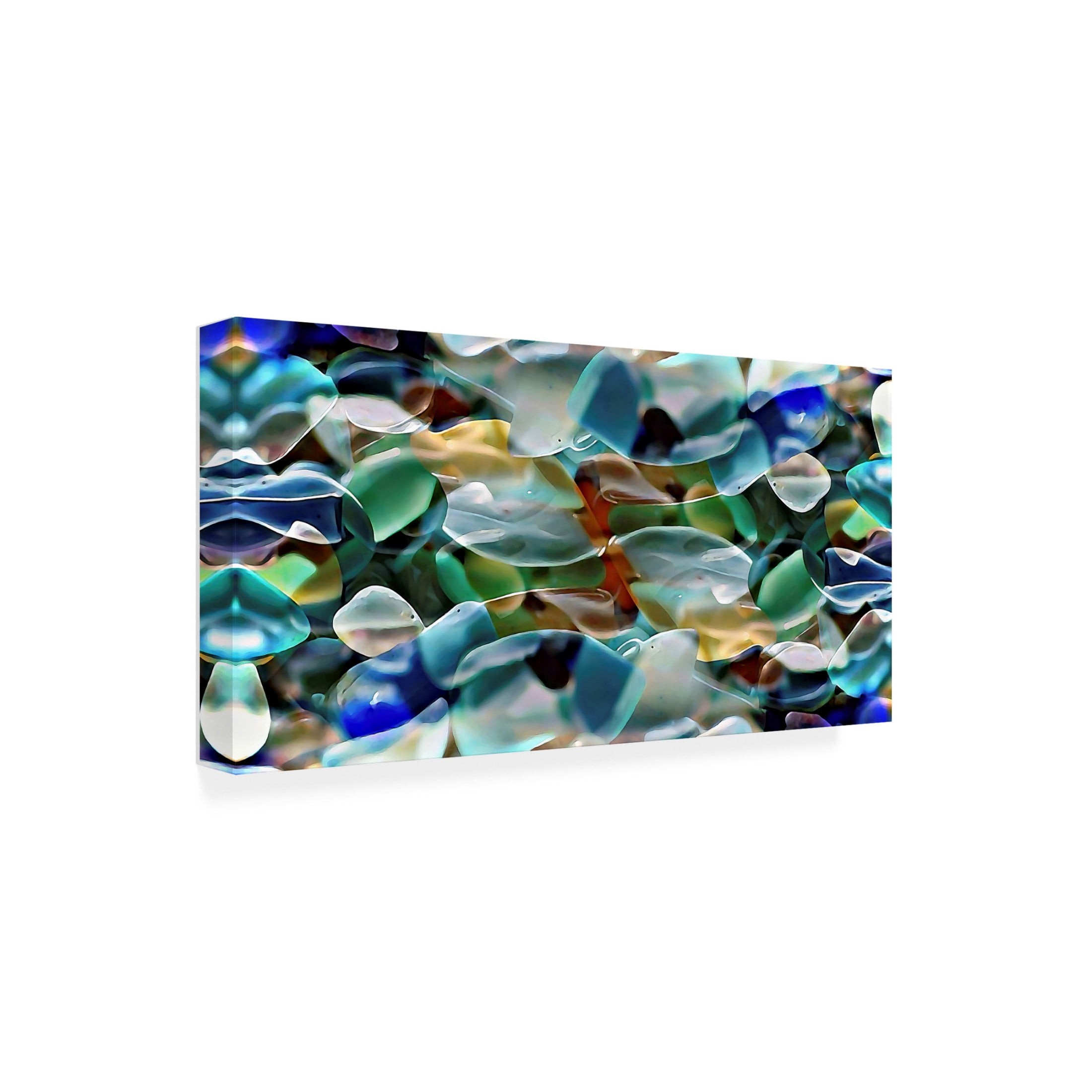 Canvas Wall Art - David Manlove 'Seaglass Abstract 2' Wall Art for Living Room, Bedroom, or Office Décor by Trademark Fine Art - 47 x 24 Inches