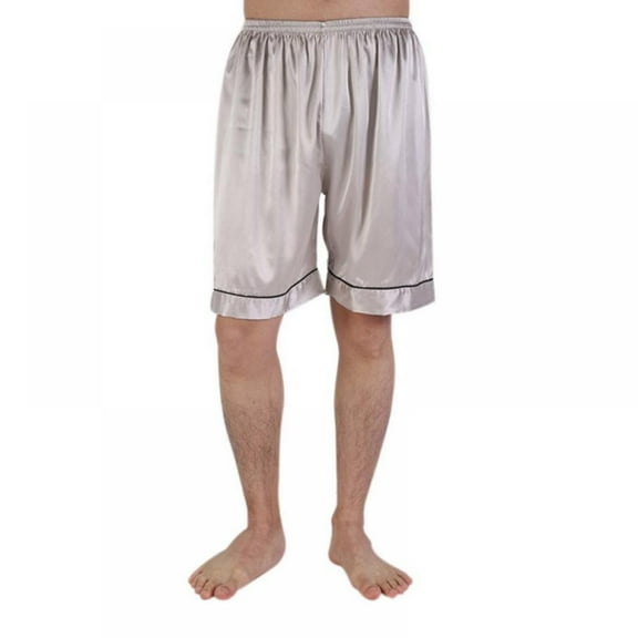 Men's Satin Boxers Shorts oft Comfy Loose Fit Pajama Short