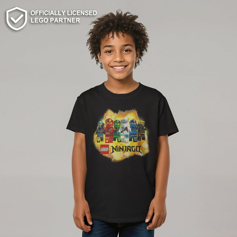 LEGO Boys' Ninjago Ninja Group Graphic Tee: Zane Featured, Black