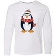 thumbnail image 3 of Inktastic Cuddly Christmas Penguin Long Sleeve Youth T-Shirt, 3 of 5