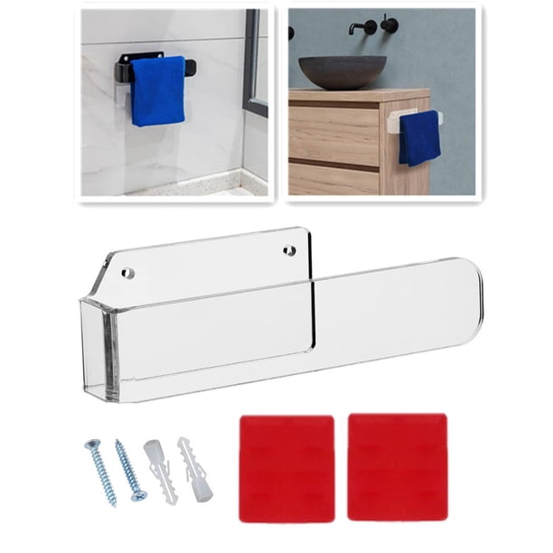 Barra de toalla de , autoadhesivo, fácil instalación, estante de acrílico en , estante para cocina, spa, hotel, inodoro claro BLESIY soporte de rack