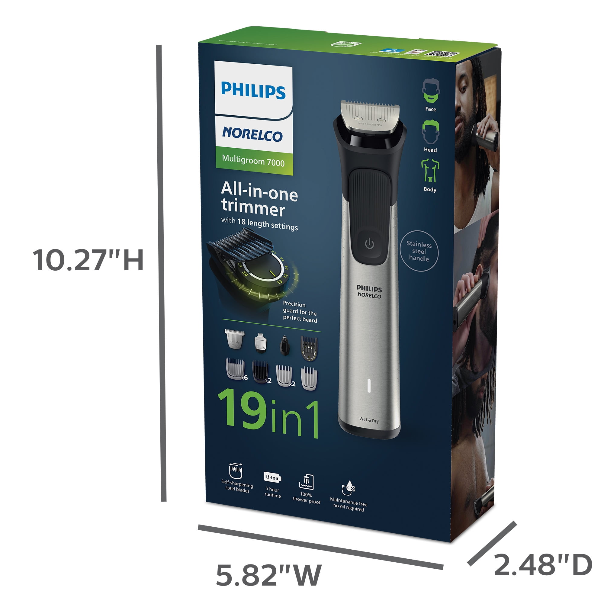 Philips Norelco Multigroom 7000, Precision Trimmer for Beard, Hair