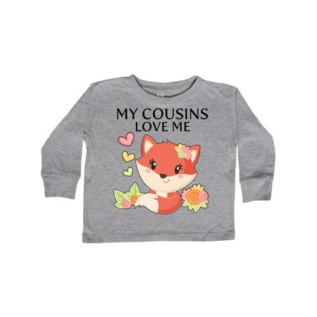 

Inktastic My Cousins Love Me- little fox Gift Toddler Boy or Toddler Girl Long Sleeve T-Shirt