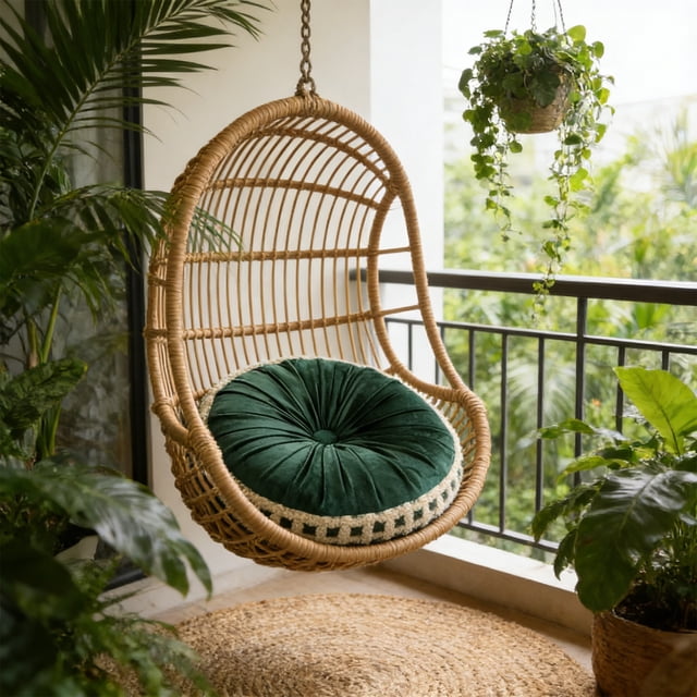 Coussins de Siège Ronds 18x18 Po pour Meubles d'Extérieur, Coussins Mignons de Décoration Intérieure pour Meubles de Patio, Coussin de Sol Coussins pour Chaises de Patio (1 Pce)