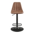 thumbnail image 3 of NPD Furniture Robert 34" Faux Leather Swivel Bar Stools in Brown (Set of 2), 3 of 13