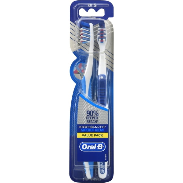 OralB Prohealth Superior Clean Manual Toothbrush Value Pack, Soft, 2