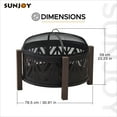 thumbnail image 6 of SUNJOY 27 Inch Fire Pit for Outside, Outdoor Steel Wood Burning Fire Pits with Mesh Spark Screen and Fire Poker, Large Bonfire for Patio and Backyard, Black with Burnished Gold Highlights, 6 of 9