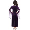 thumbnail image 3 of DPOIS Kid Girls Renaissance Vintage Dress Medieval Costume Halloween Cosplay Purple 10, 3 of 7