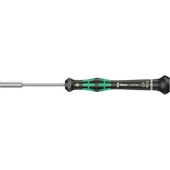 Wera 05118120001 Kraftform Micro 2069 Nutspinner Electronics Precision Screwdriver, 4mm Head, 60mm Blade Length
