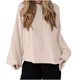 thumbnail image 3 of Sudaderas de otoño,Blusa de rayas de manga larga para mujer, camisa informal de cuello redondo, tejido de poliéster fluido, túnica holgada para el hogar, sopatenor, 3 of 8
