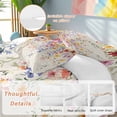 thumbnail image 2 of Queen 4 Piece Bedding Set Pastoral Watercolor Flower Leaves Soft Breathable Duvet Cover and Pillowcase, Hanging Floral on Burlap Duvet Cover Set Bed Sheets for Bedroom Dormitory Guest Room, 2 of 9