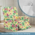 thumbnail image 3 of HELLHERO Monstera Flower Print Reclining Stretch Sofa Slipcover 4 Piece Recliner Cover 1 Seat Extra Large Cover for Recliner Chair with Foot Rest, 3 of 8