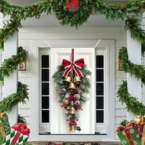 Tyidzon Christmas Door Cover - 35x71" Christmas Decorations Backdrop with Wreath Xmas Door Banner Hanging Ornaments for Home Wall Party Holiday Front Door Decor