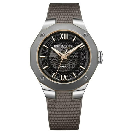 Baume & Mercier Riviera Automatic Smokey Grey Dial Rubber Strap Men's Watch 10720